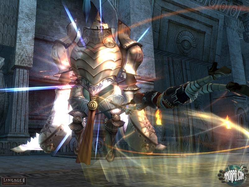 Personaje de Lineage II usando una habilidad de combate